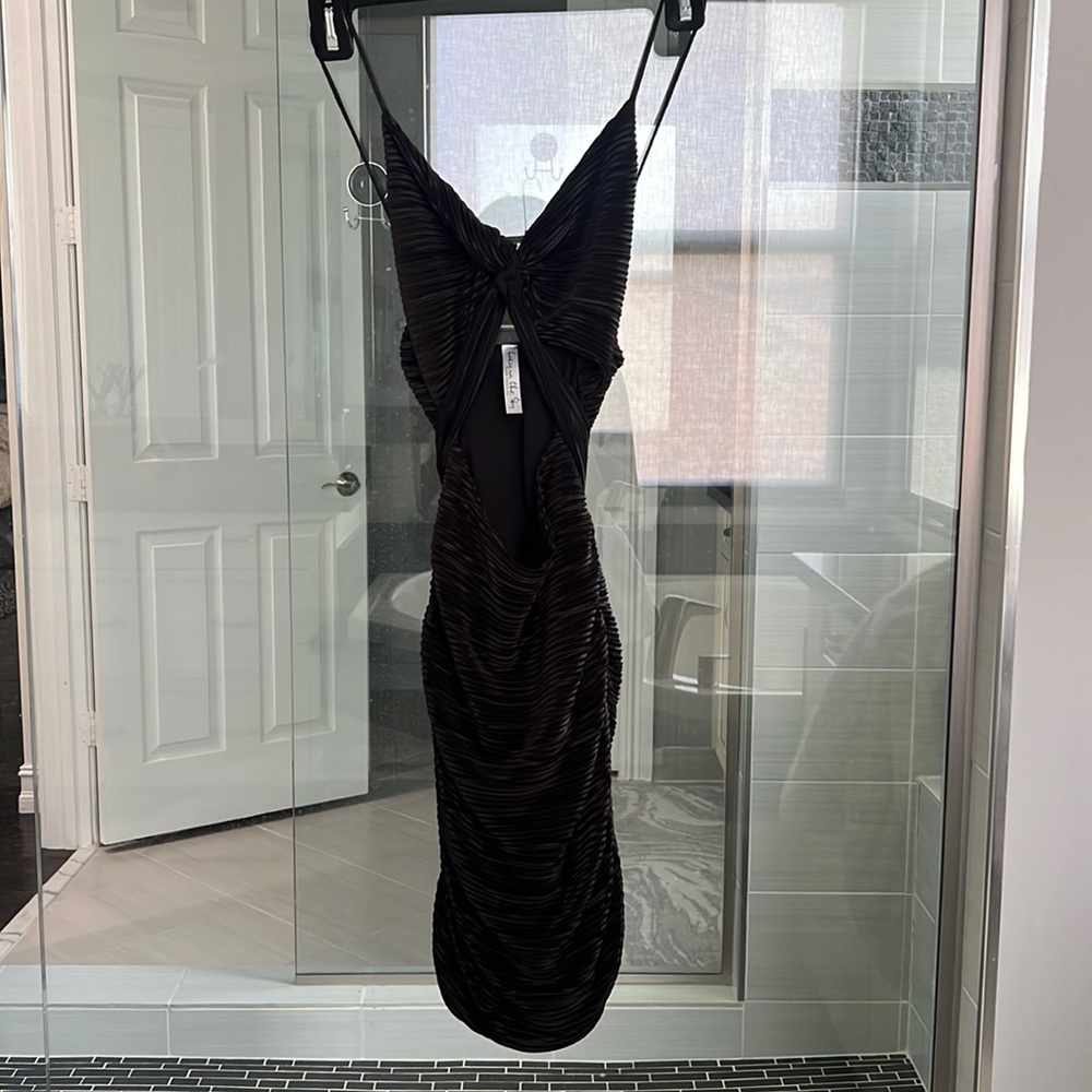 Lucy In The Sky - Mini Black/ Grey Dress